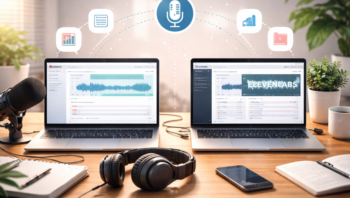 Descript vs ElevenLabs – który lepiej do produkcji podcastów pod względem transkrypcji, Overdub i jakości głosu?